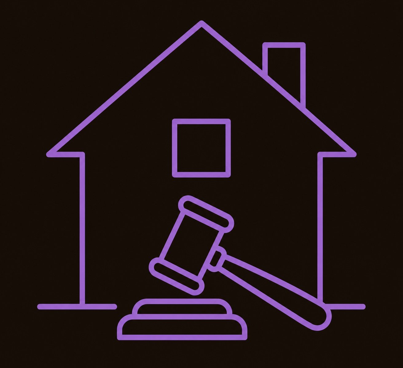 Walker Auctions logo — house with gavel